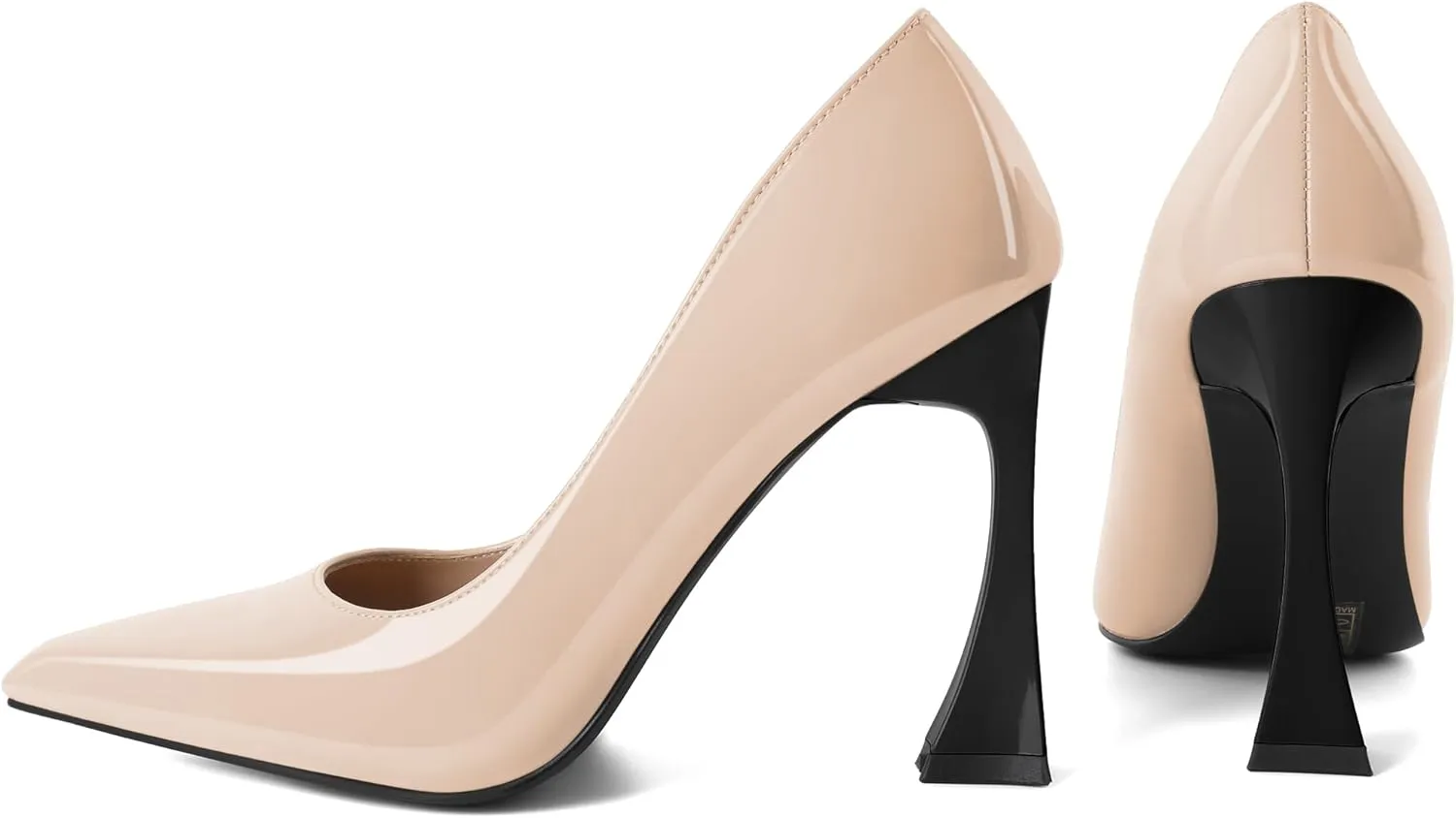 Esvowido Women High Heels Pointed Toe Stilettos Pumps Slip-on Closed Toe 4 Inch Dress Shoes for Party Dress Office Workplace