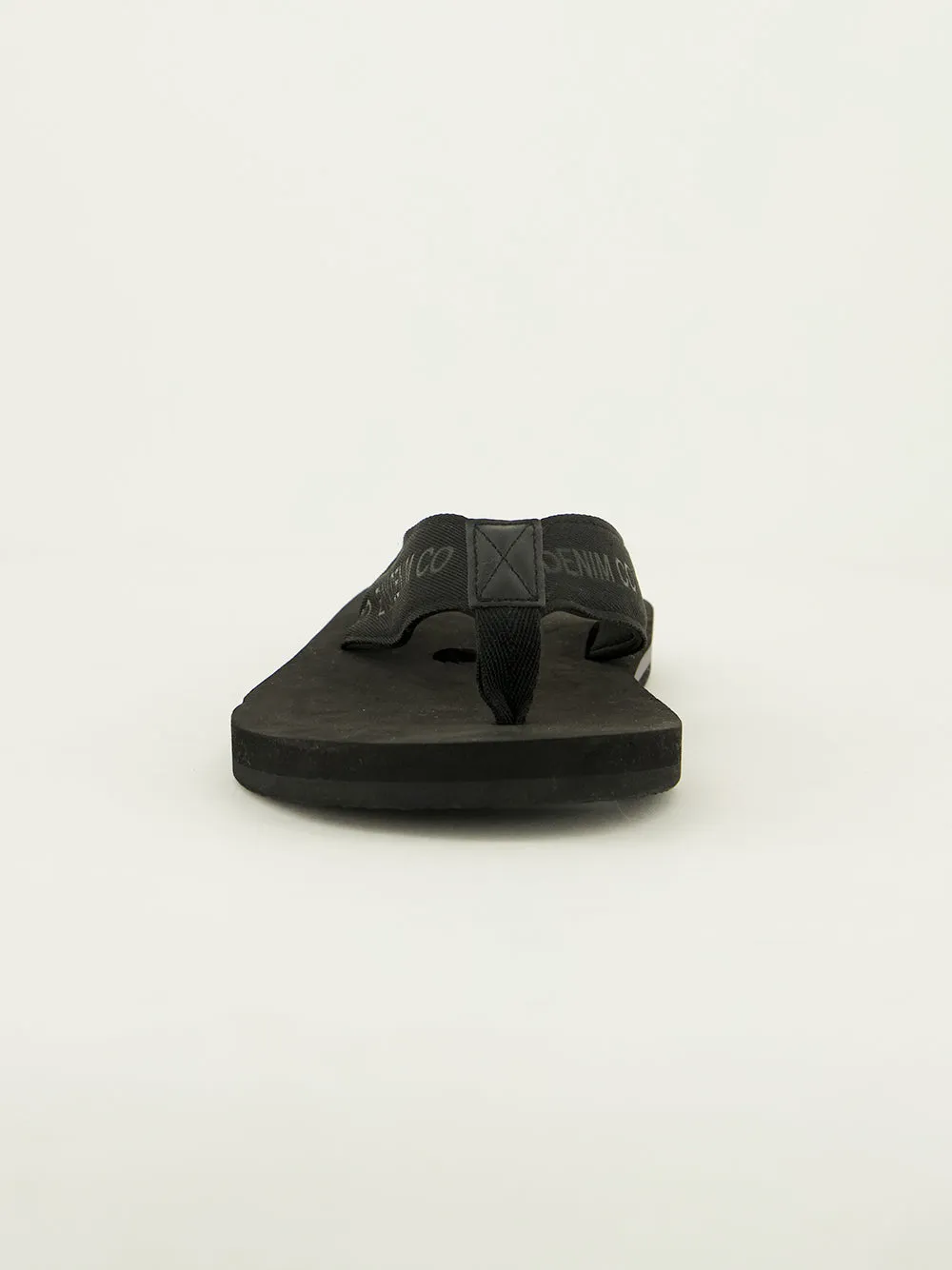 Evolve Black Jacquard Eva Thong Sandal.