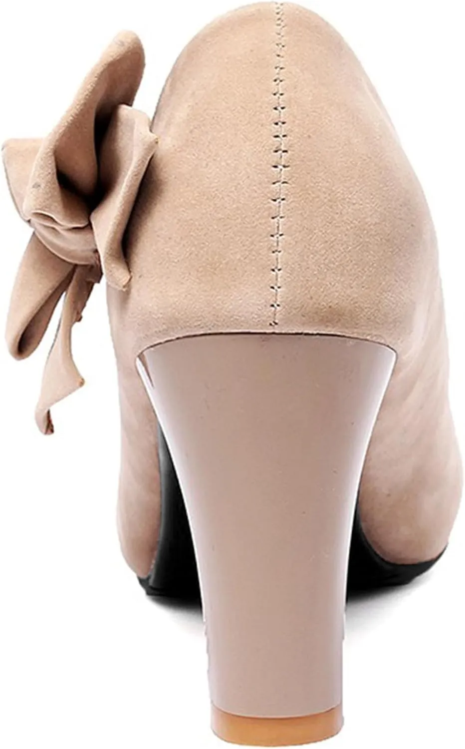 Fashion Block Heel Round Toe Slip On Women Court Shoes