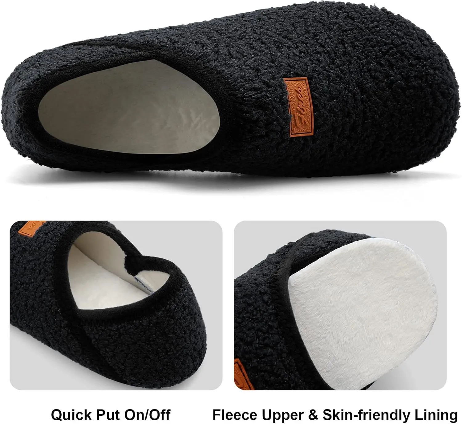 Fires Womens Mens Slippers with Rubber Sole Soft-Lightweight House Slipper Socks Around House Shoes Non Slip Indoor/Outdoor