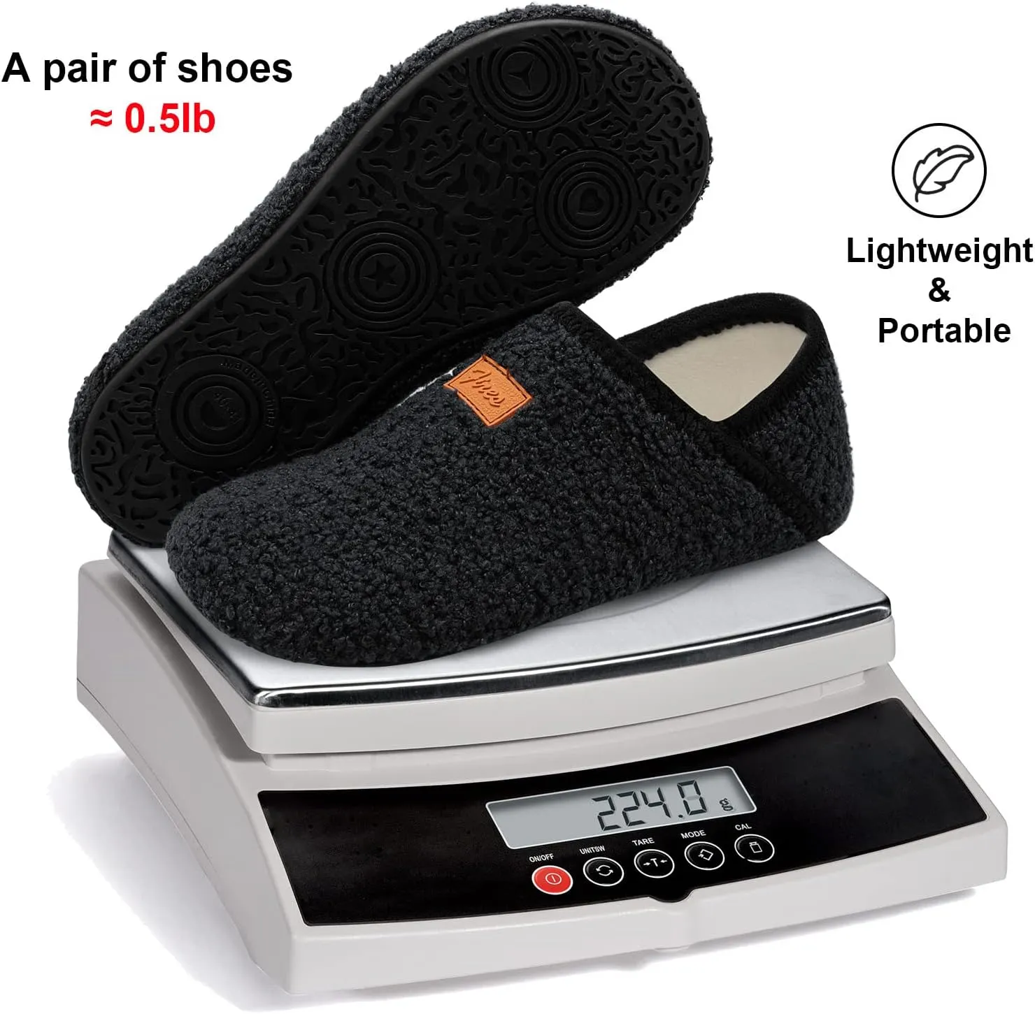 Fires Womens Mens Slippers with Rubber Sole Soft-Lightweight House Slipper Socks Around House Shoes Non Slip Indoor/Outdoor