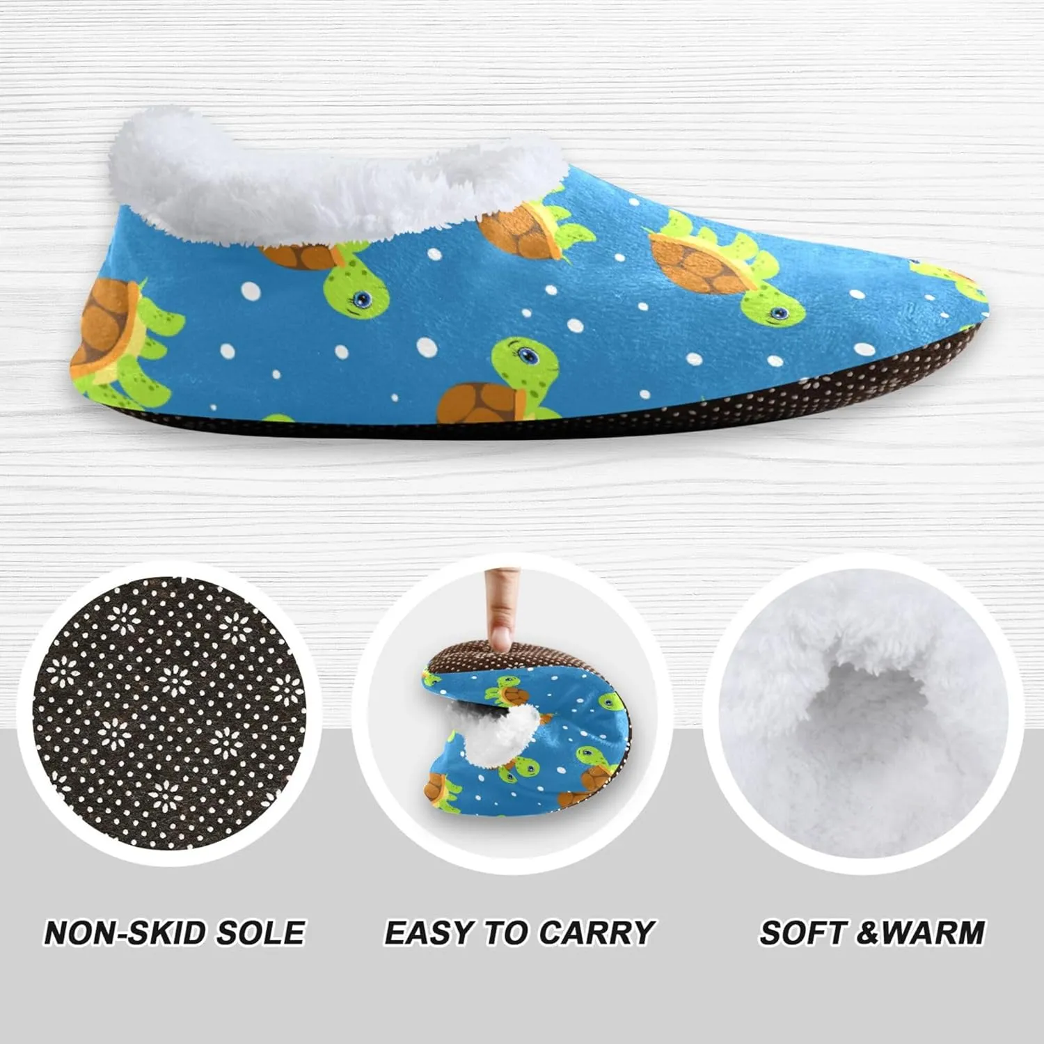 Fisyme Kids Slippers Boys Girls Warm Soft Indoor House Slipper Socks Home Shoes