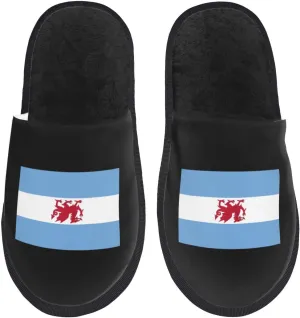 Flag of the Welsh colony in Patagonia Slippers For Women Men Cozy Indoor And Outdoor Slip On Slippers Fuzzy House Shoes