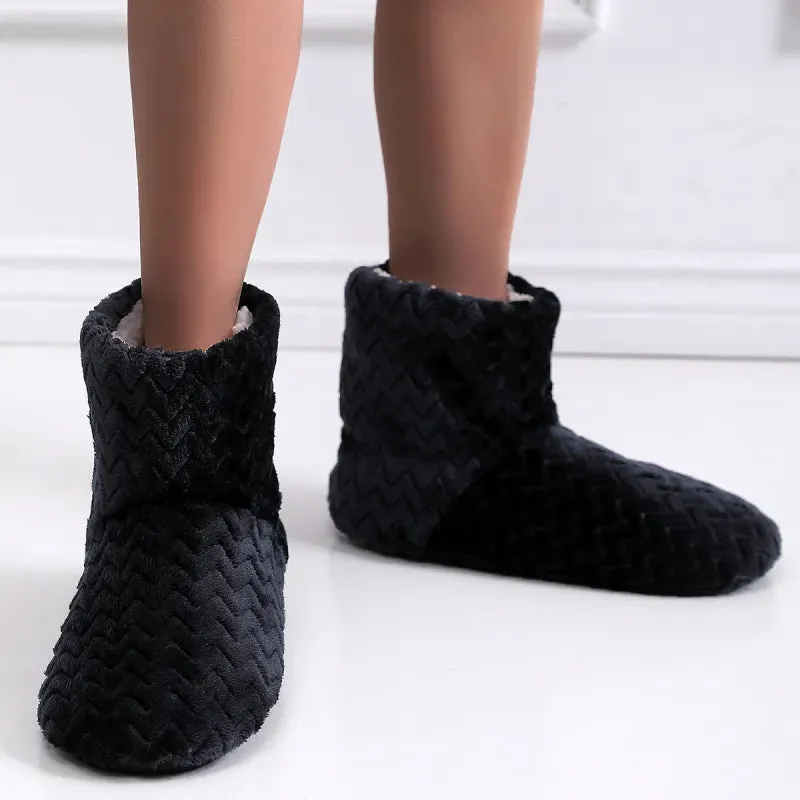 Flat Heel Deep Mouth Thick Bottom Slipper Boots Cozy & Stylish for Indoor Comfort