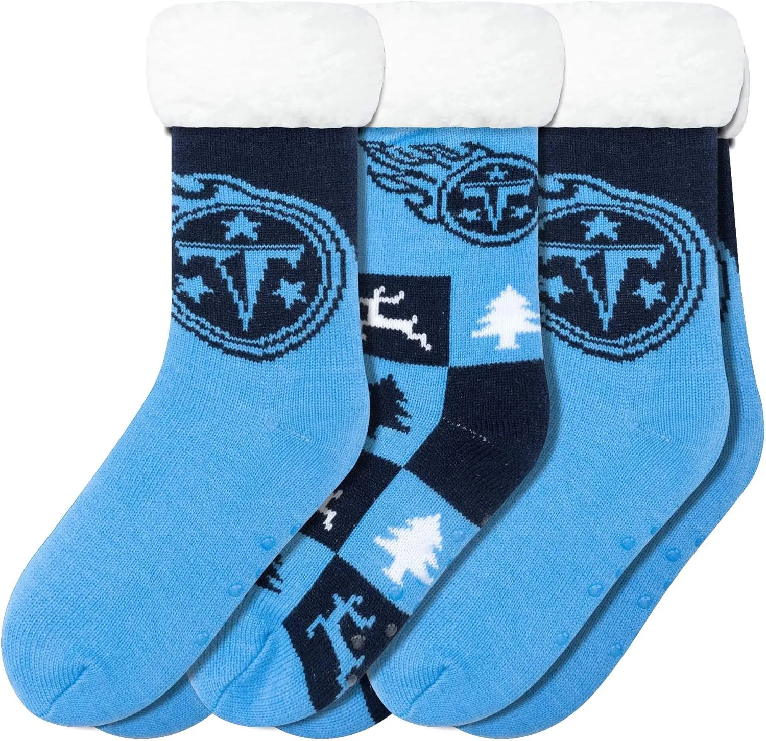 FOCO Women's NFL Team Logo Fan Footy 3-Pack Slipper Socks