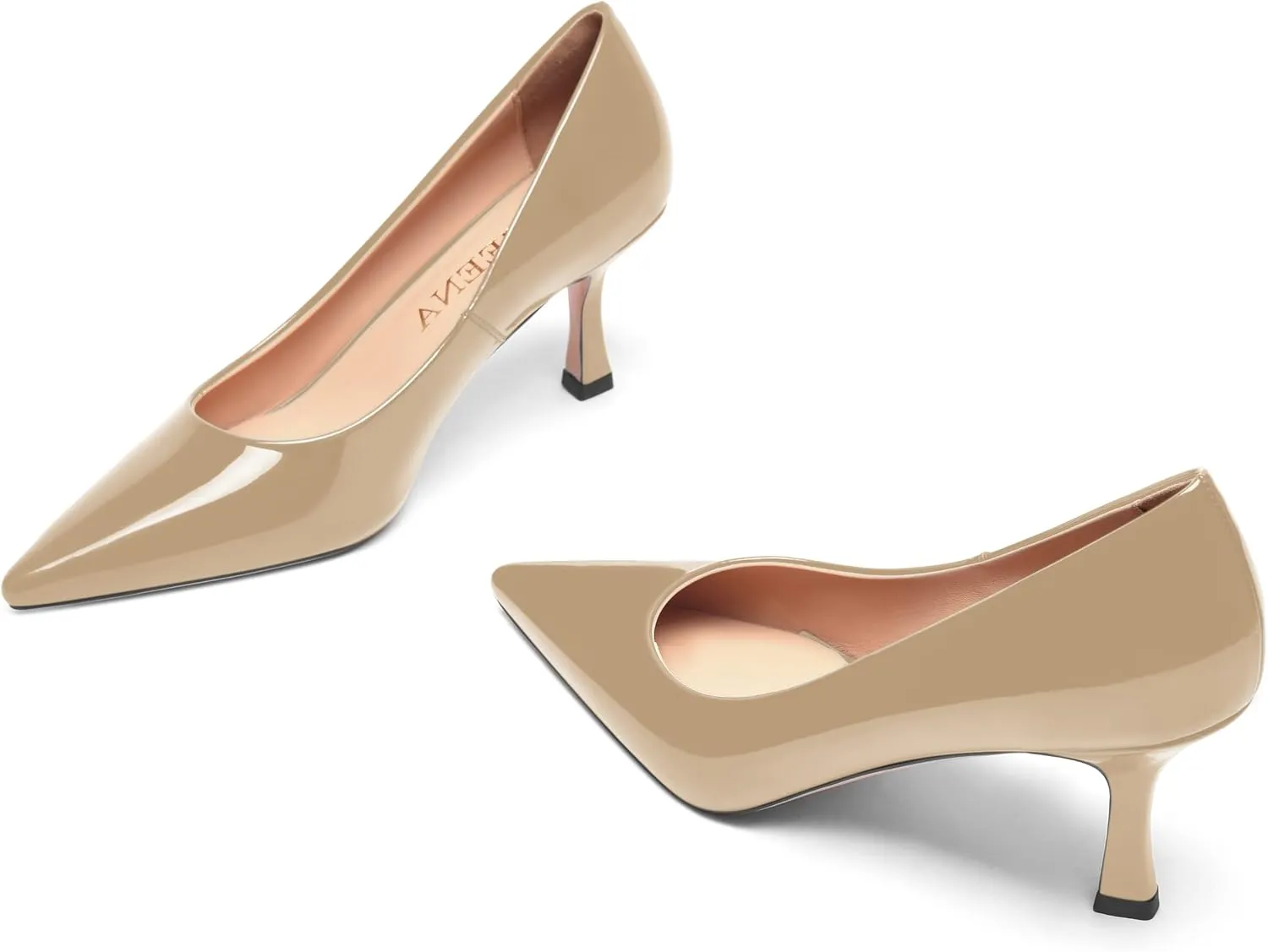 FOGEENA Womens Pointed Toe Evening Dress Slip On Patent Stiletto High Heel Pumps Shoes 2.5 Inch