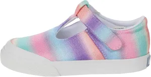 FOOTMATES Drew Mary Jane Flat T-Strap Girls Canvas Walking Sneakers with Custom-Fit Insoles, Slip-Resistant Vulcanized Outsoles