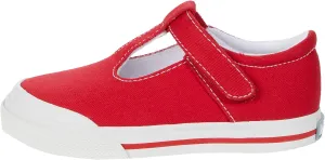 FOOTMATES Drew Mary Jane Flat T-Strap Girls Canvas Walking Sneakers with Custom-Fit Insoles, Slip-Resistant Vulcanized Outsoles