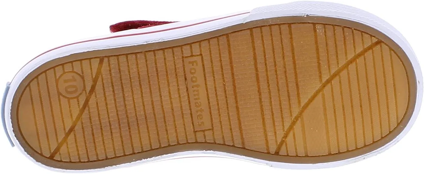 FOOTMATES Drew Mary Jane Flat T-Strap Girls Canvas Walking Sneakers with Custom-Fit Insoles, Slip-Resistant Vulcanized Outsoles