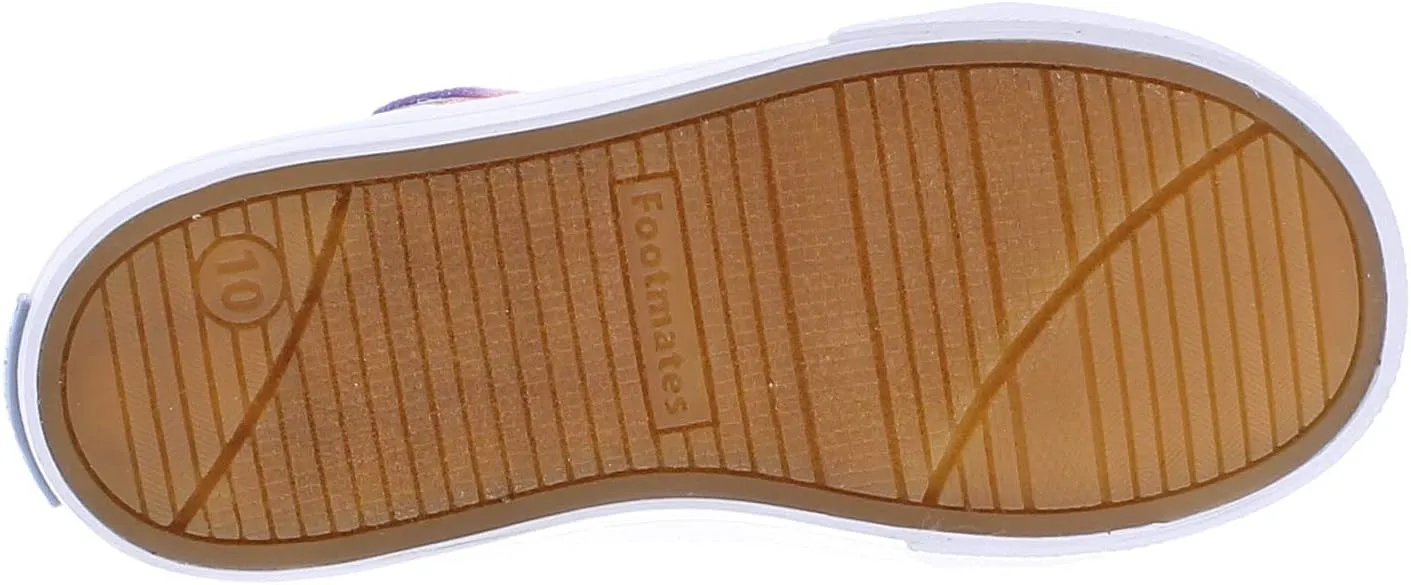 FOOTMATES Drew Mary Jane Flat T-Strap Girls Canvas Walking Sneakers with Custom-Fit Insoles, Slip-Resistant Vulcanized Outsoles