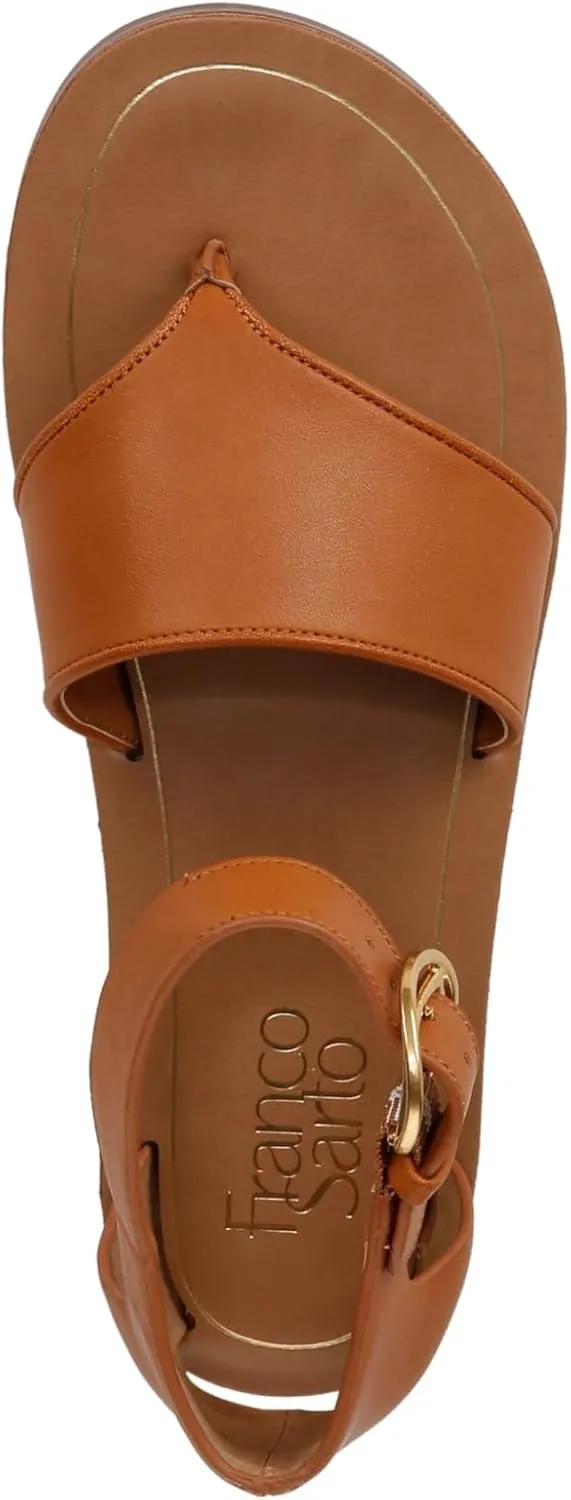 Franco Sarto Women's Ruth Ankle Strap Thong Flat Sandal