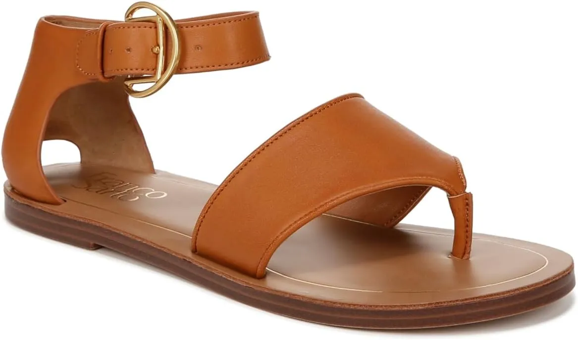 Franco Sarto Women's Ruth Ankle Strap Thong Flat Sandal