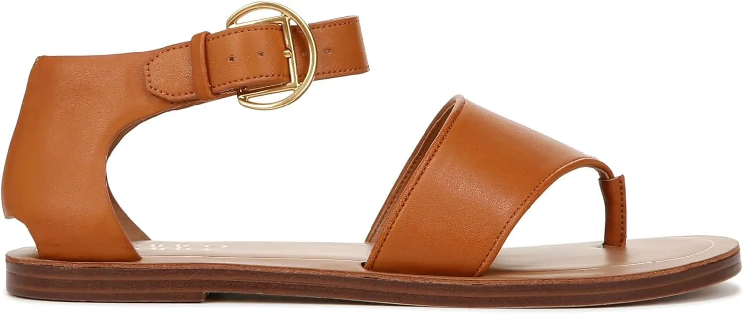 Franco Sarto Women's Ruth Ankle Strap Thong Flat Sandal