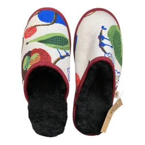 Frank Floral XL Black Slippers