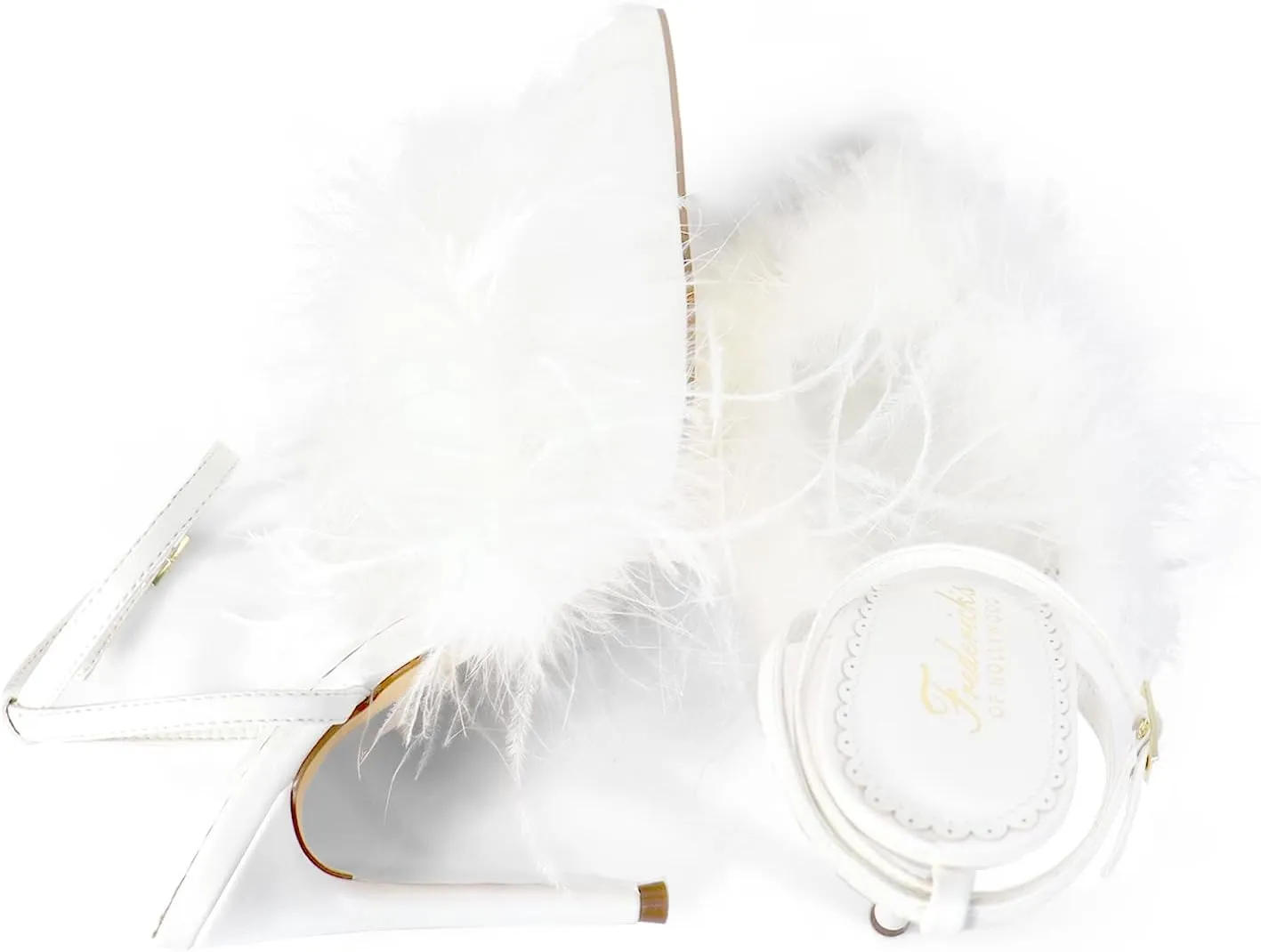 FREDERICK'S OF HOLLYWOOD Pointed Toe Ostrich Feather W/HIGH Heel, FOH-Valerie