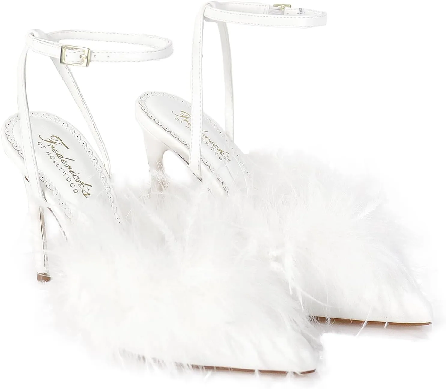 FREDERICK'S OF HOLLYWOOD Pointed Toe Ostrich Feather W/HIGH Heel, FOH-Valerie