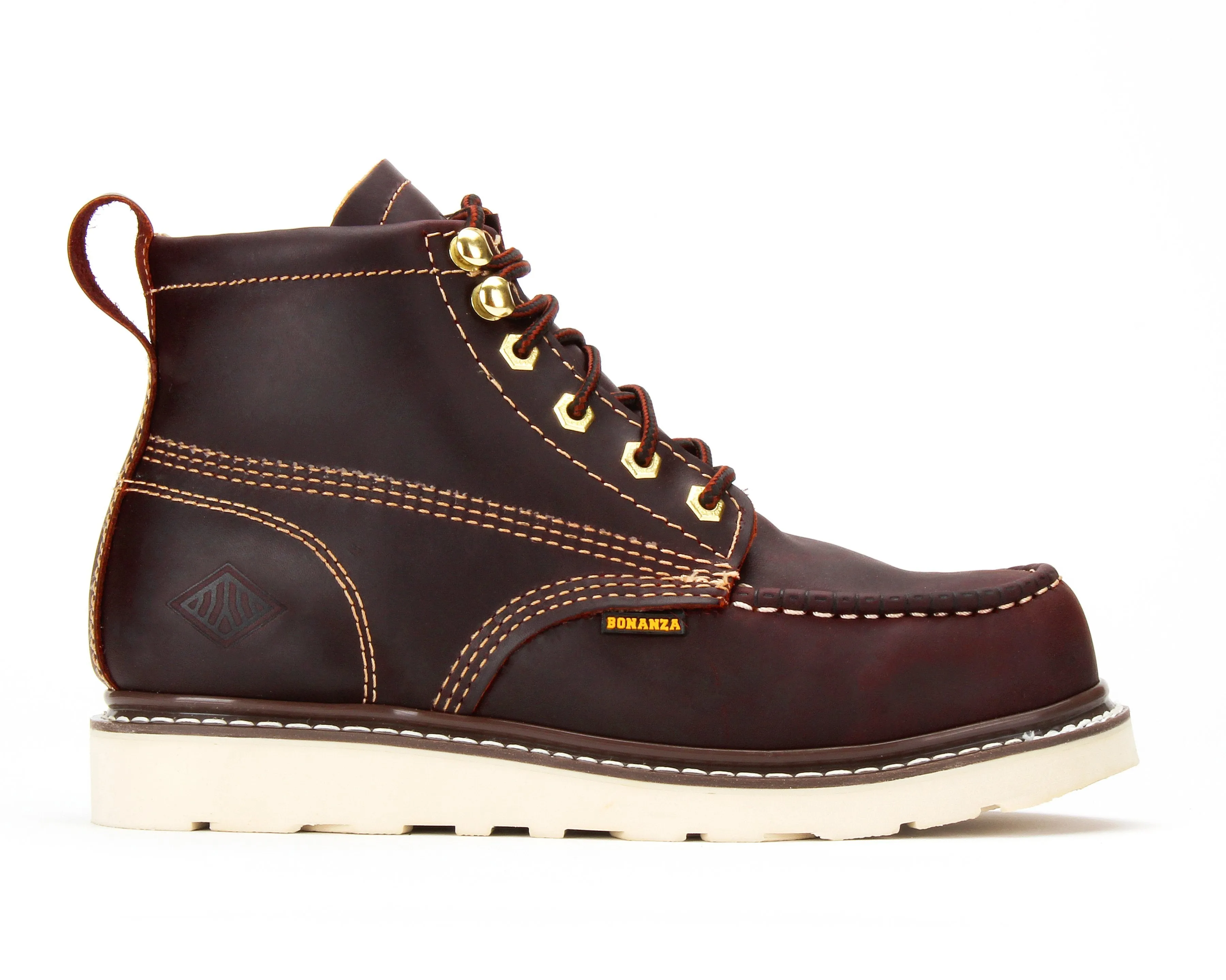 FRONTIER | 6" Classic Moc Toe Wedge Sole Boot with Steel Toe