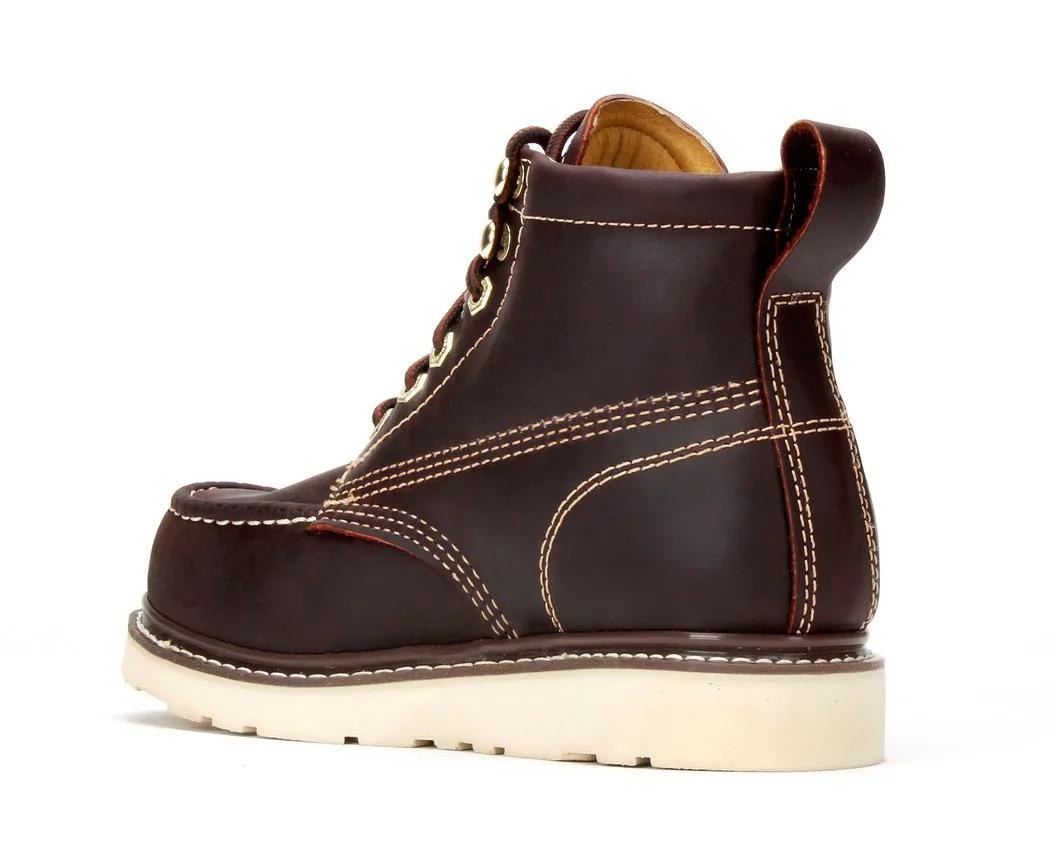 FRONTIER | 6" Classic Moc Toe Wedge Sole Boot with Steel Toe