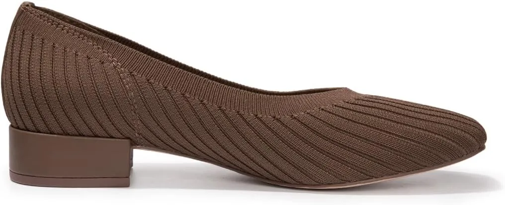 FUNKYMONEKY Women's Knit Chunky Low Heel Pumps Comfort Round Closed Toe Casual Dress Shoes