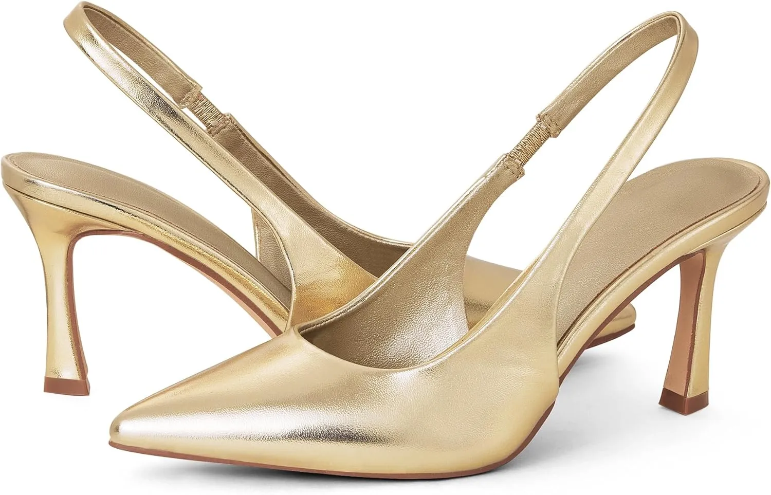 GENSHUO Women's Slingback Heels Closed Pointed Toe Dress Pumps Shoes Slip On 4 Inch High Stiletto Comfortable Sexy Wedding Work Casual Prom Party