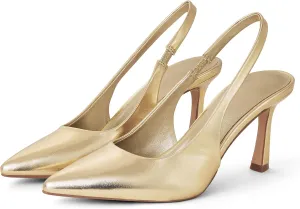 GENSHUO Women's Slingback Heels Closed Pointed Toe Dress Pumps Shoes Slip On 4 Inch High Stiletto Comfortable Sexy Wedding Work Casual Prom Party