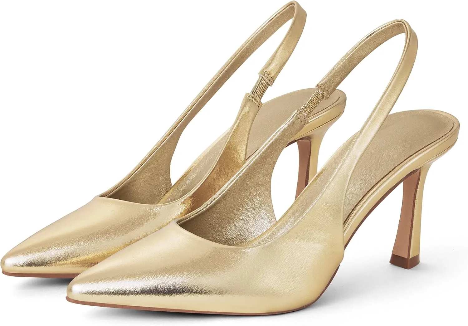 GENSHUO Women's Slingback Heels Closed Pointed Toe Dress Pumps Shoes Slip On 4 Inch High Stiletto Comfortable Sexy Wedding Work Casual Prom Party