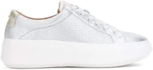 Gentle Souls by Kenneth Cole Women's Rosette Platform Sneaker, Silver, 10 M US