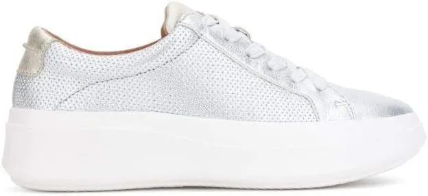 Gentle Souls by Kenneth Cole Women's Rosette Platform Sneaker, Silver, 10 M US
