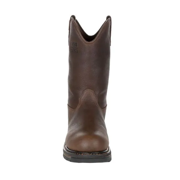 Georgia Boot Brown Carbo-Tec LT Steel Toe Waterproof Pull On Workboot GB00310