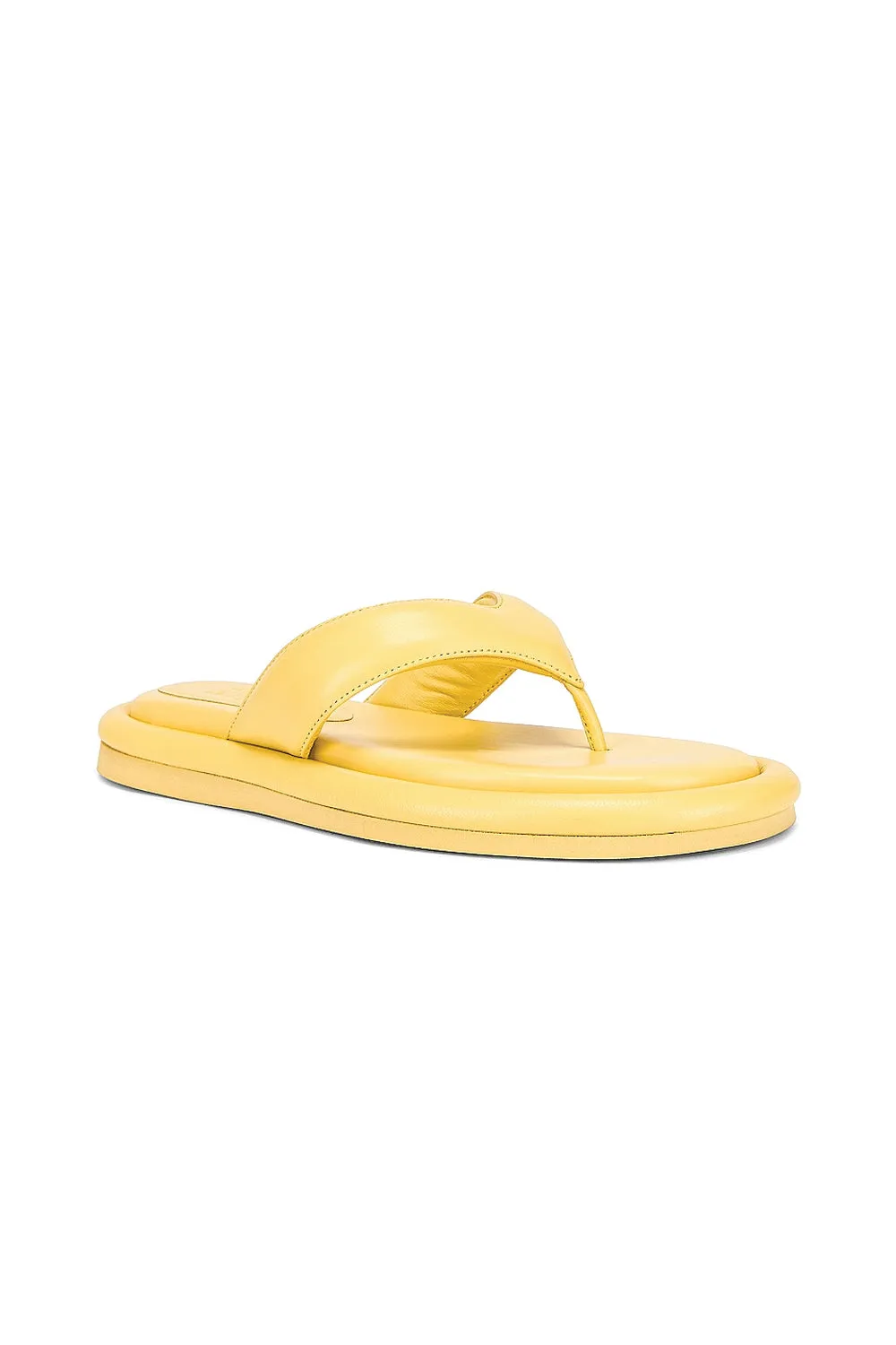 Gia 5 Leather Thong Sandal in Butter Yellow