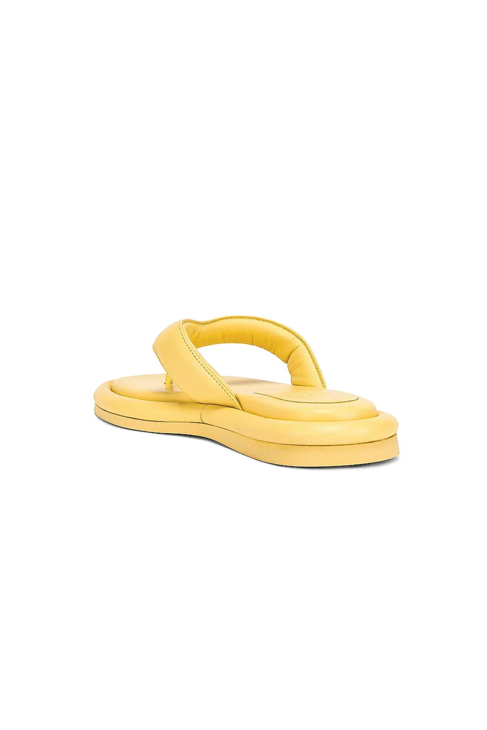 Gia 5 Leather Thong Sandal in Butter Yellow
