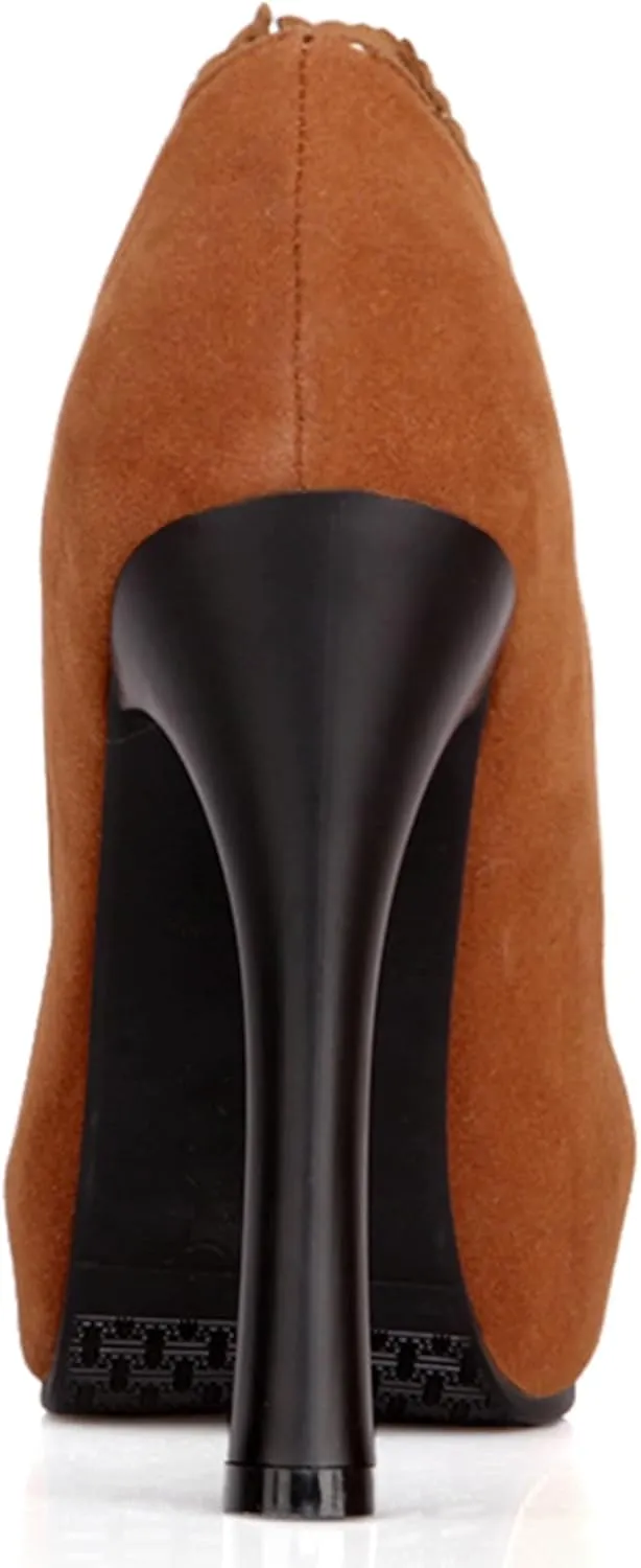 Gicoiz Platform Stiletto Heels Women Round Toe Suede Pumps