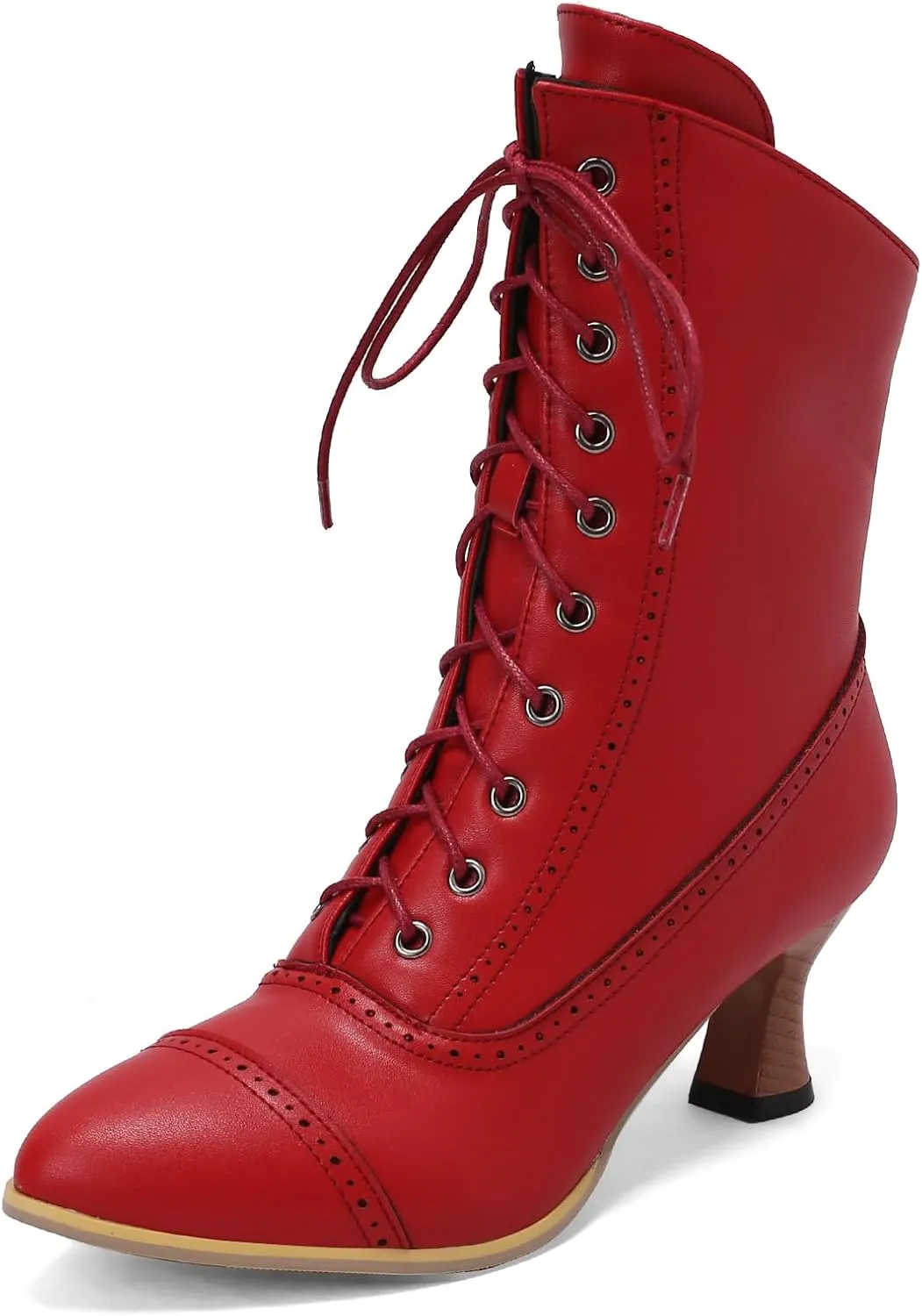 Gicoiz Women Pointed Toe Classic Kitten Heel Winter Booties
