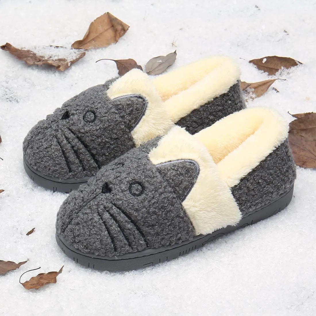 Girls House Slippers Kids Plush House Shoes Boys Warm Cartoon Slippers Cute Animal Winter Indoor Slipper