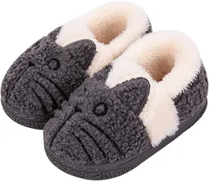 Girls House Slippers Kids Plush House Shoes Boys Warm Cartoon Slippers Cute Animal Winter Indoor Slipper