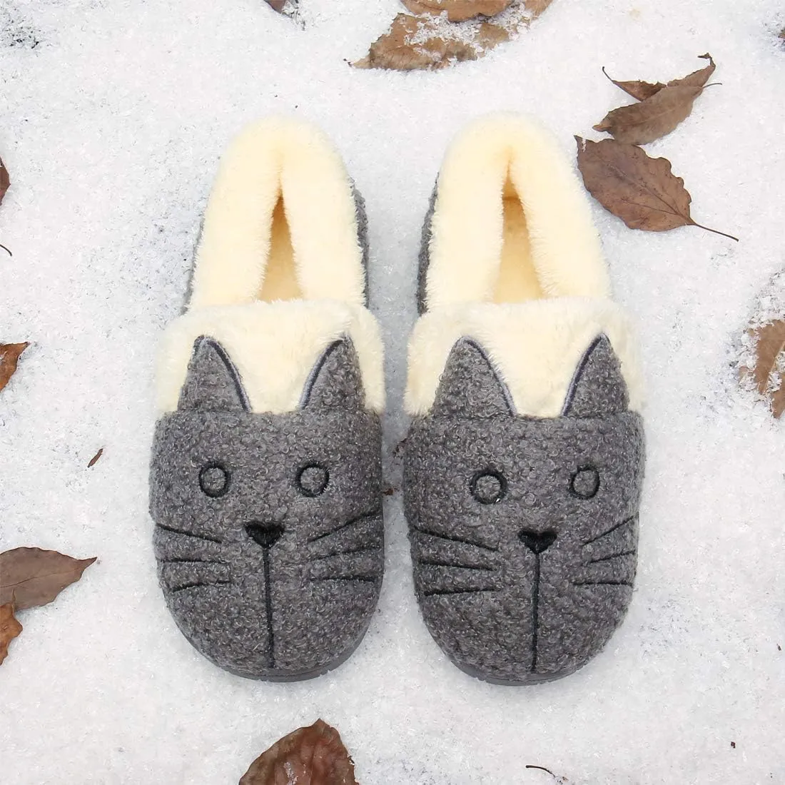 Girls House Slippers Kids Plush House Shoes Boys Warm Cartoon Slippers Cute Animal Winter Indoor Slipper