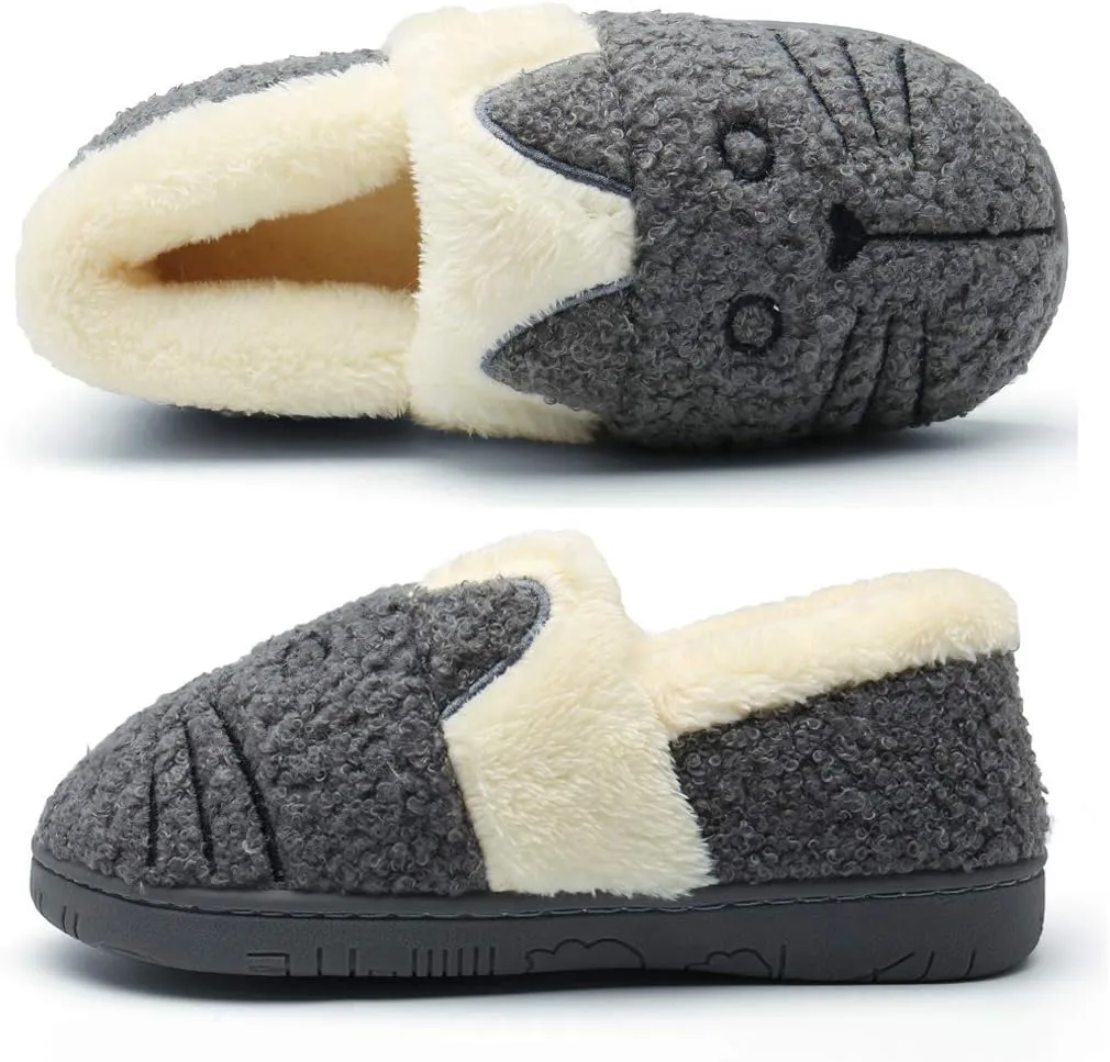 Girls House Slippers Kids Plush House Shoes Boys Warm Cartoon Slippers Cute Animal Winter Indoor Slipper
