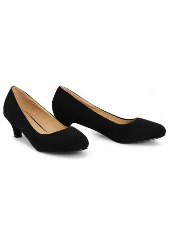 Girls Round Toe Kitten Heel Shoes