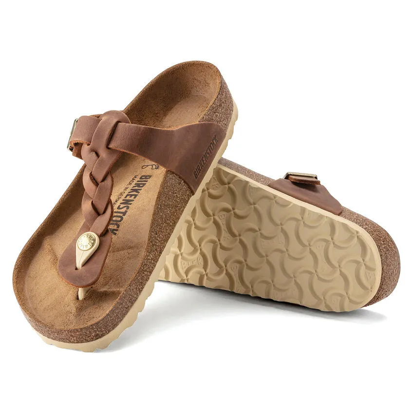 GIZEH BRAID OILED LEATHER COGNAC
