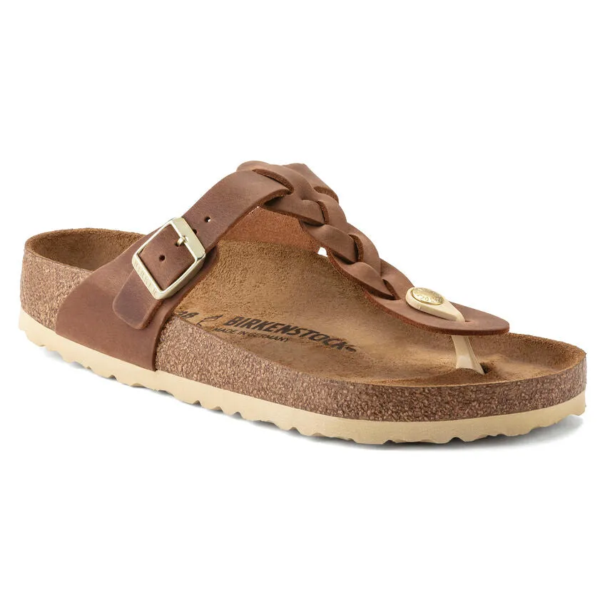 GIZEH BRAID OILED LEATHER COGNAC