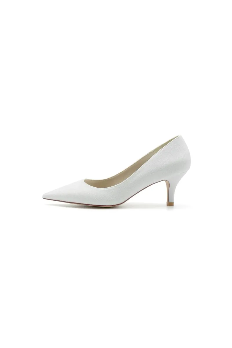 Gold Glitter Crystal Pointed Toe Wedding Shoes