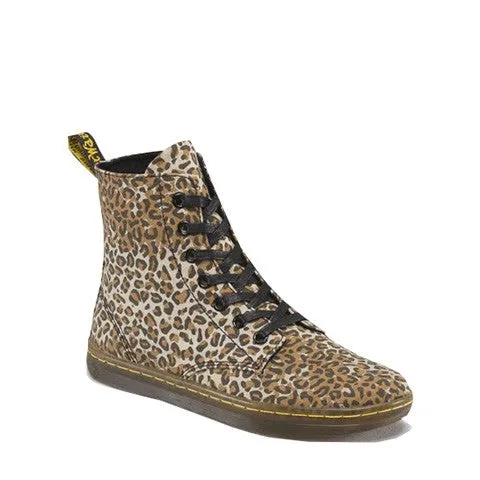 Hackney Tan Zaire Canvas Leo Print Canvas Shoe