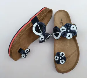 Handmade African Beaded Sandals/Authentic Maasai-Style Leather Flip-Flops Women/Boho Beach Sandals/Comfortable Summer Sandal African Gifts