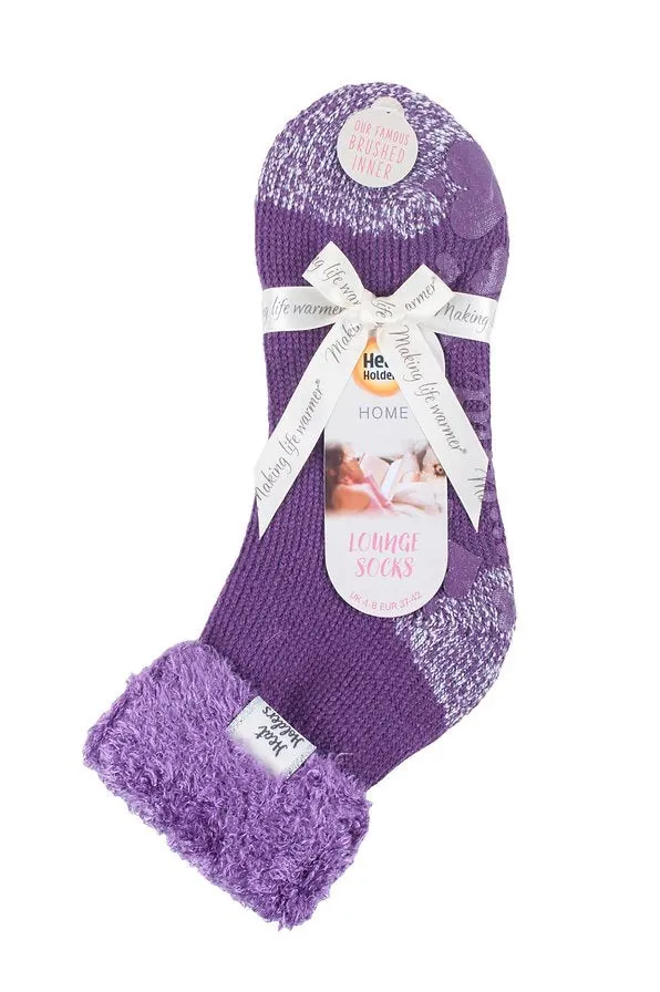 Heat Holders Lounge  Stripe Sock - Aubergine