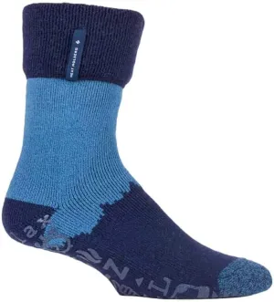 HEAT HOLDERS - Mens Soft Thermal Non Skid Slipper Bed Socks with Gripper Bottoms