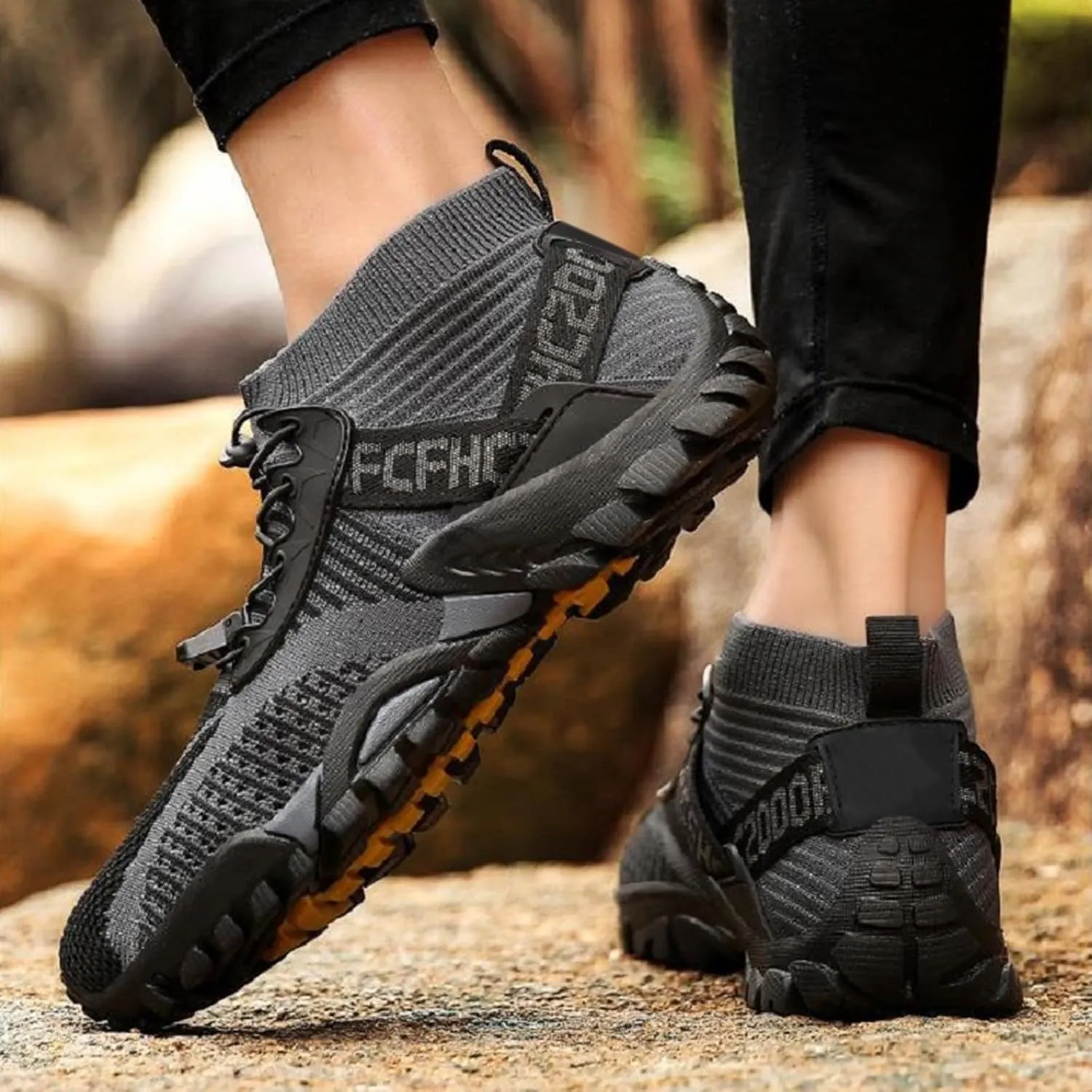 Hiking Shoes Women Waterproof Mesh Lace Up Sneakers for Men Slip On Walking Shoes for Men Lightweight Running Shoes