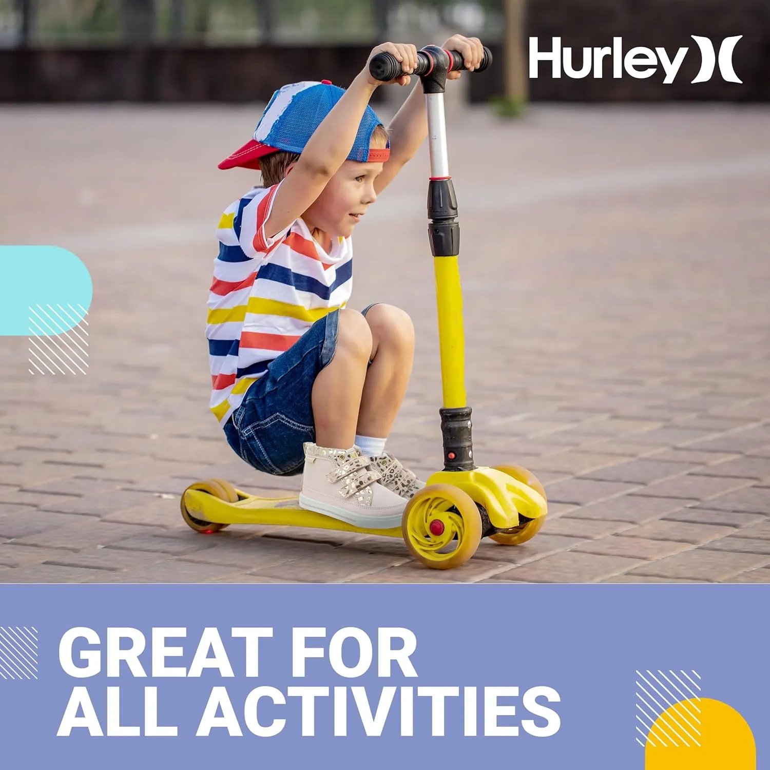 Hurley Kids Toddler and Little Kids Tedd Canvas Sneakers with Straps High Cut Skateboarding Shoes for Boys and Girls, Durable Shoes for School