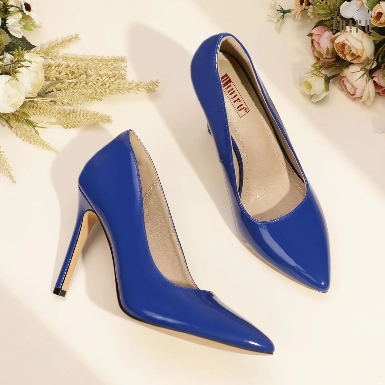IDIFU IN4 Women's Pumps High Heels Closed Toe Stiletto Pointed Toe Dress Shoes Wedding Prom Bridal Daily Work Office Business Trendy Fashion Sexy Comfortable Pumps Dressy Shoes