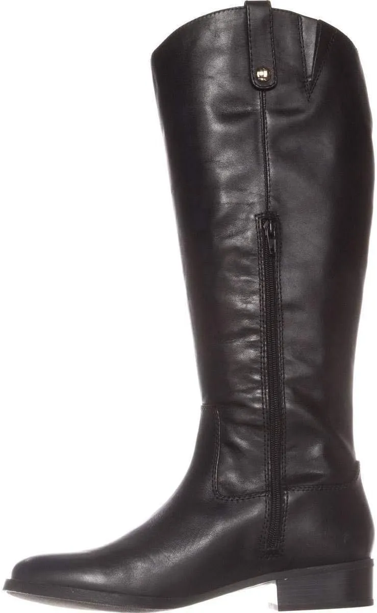 INC International Concepts Womens Fawne Leather Round Toe Knee, Black, Size 11.0
