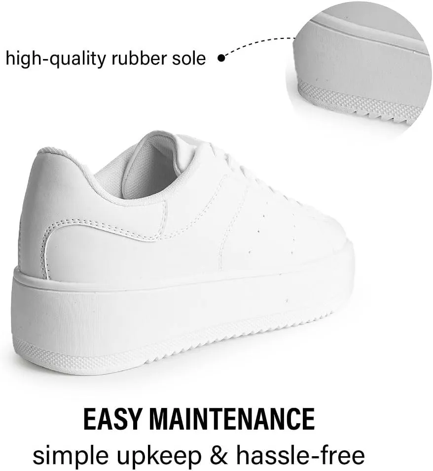 J. Adams Hero Platform Sneakers for Women - Casual Lace Up Fashion Tennis Shoes